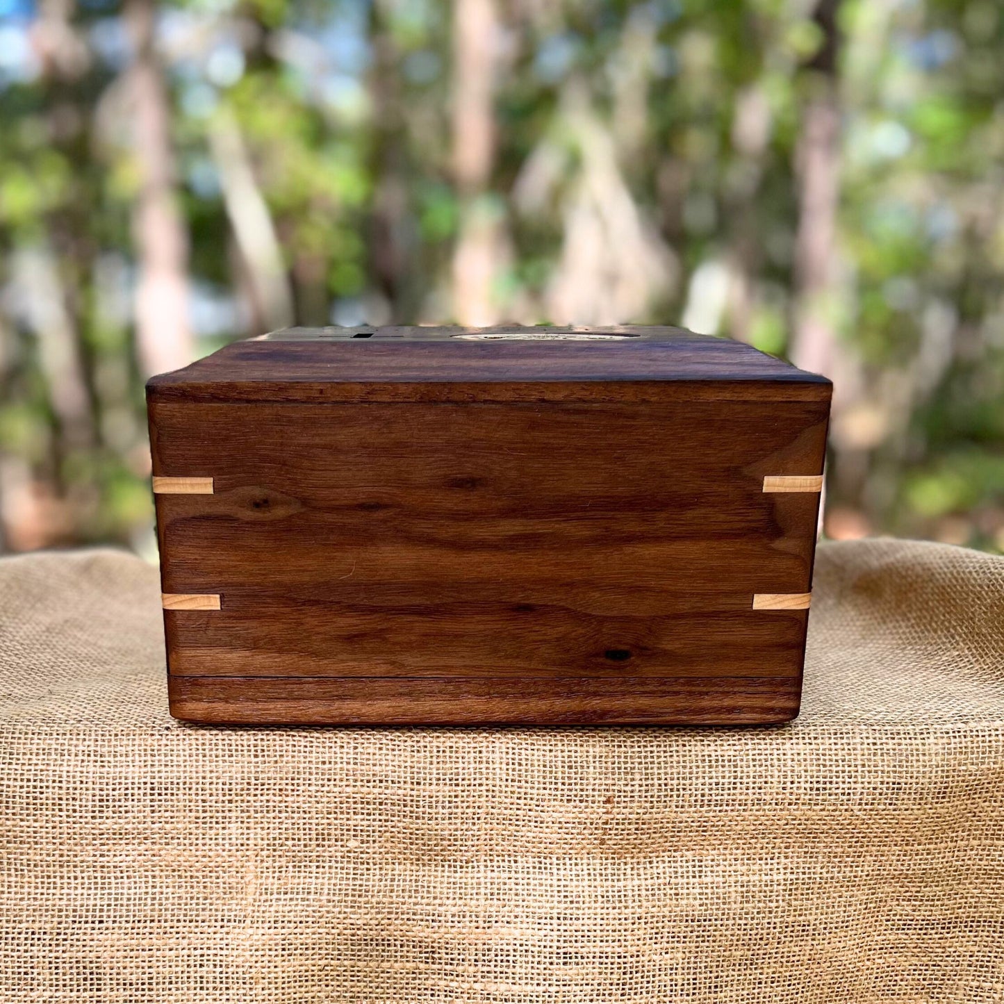 Military Solid Walnut Square Urn