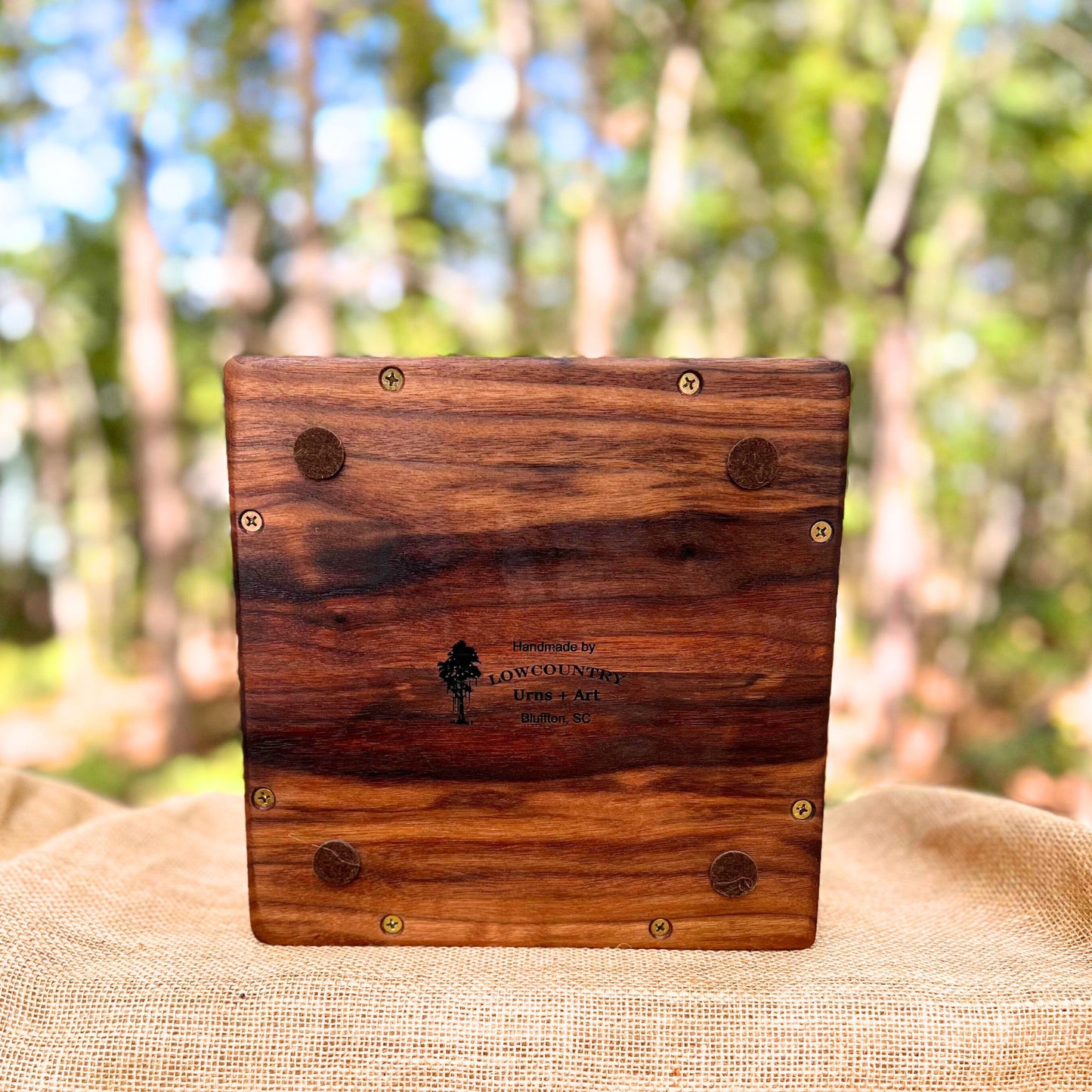 Military Solid Walnut Square Urn