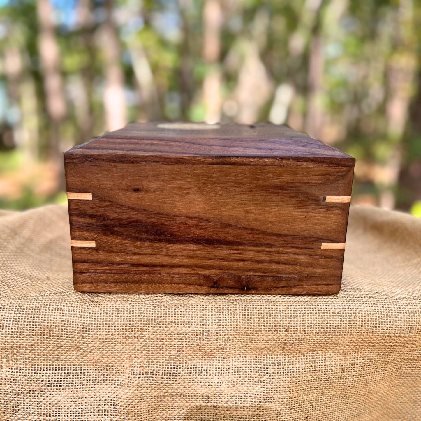 Military Solid Walnut Square Urn