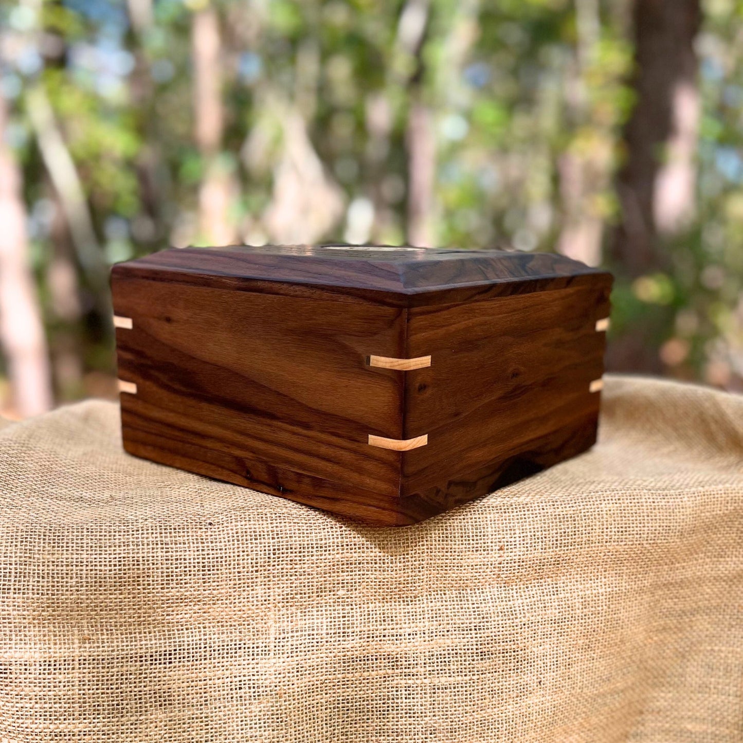 Military Solid Walnut Square Urn