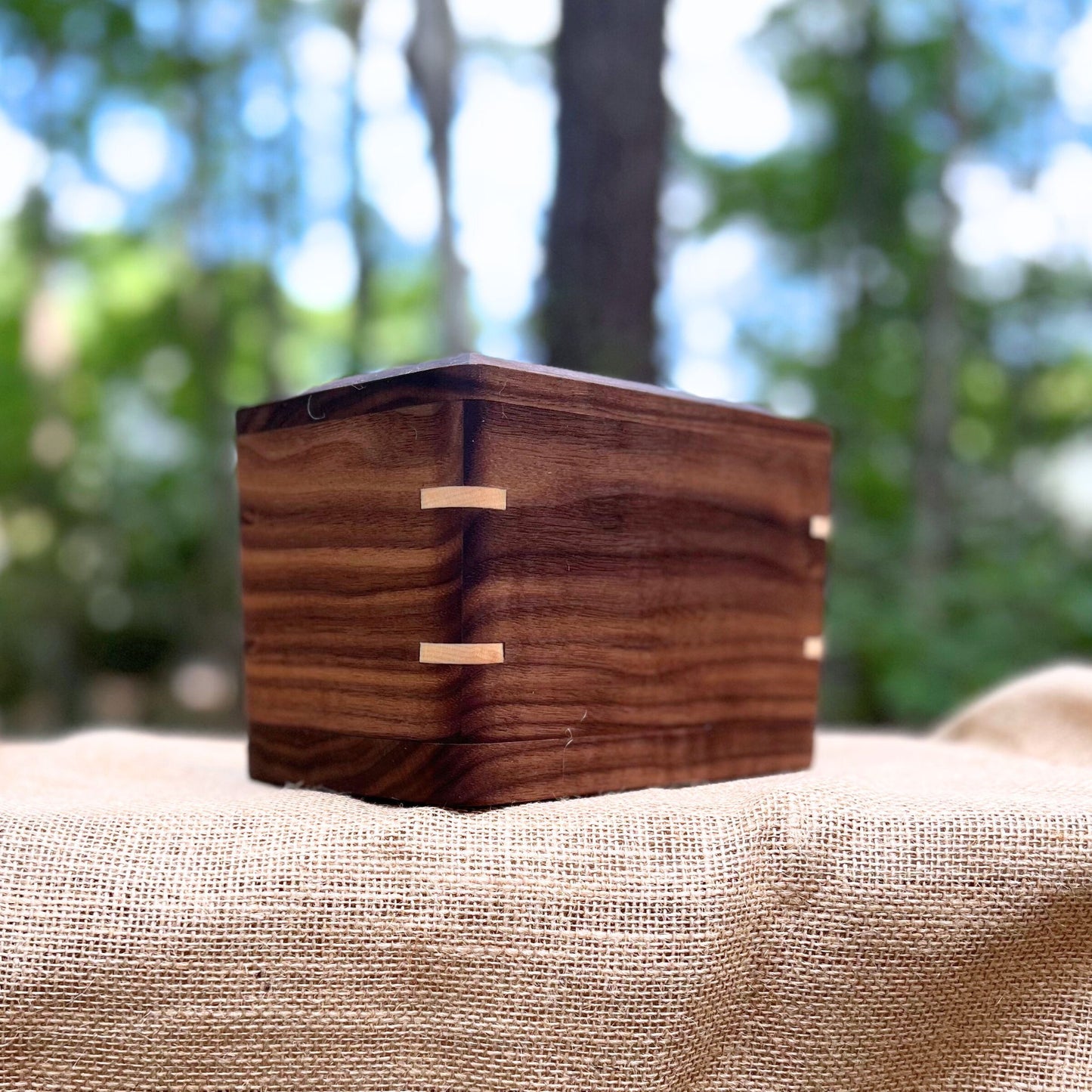 Custom Pet Urn - Walnut & Maple (Small Shown)