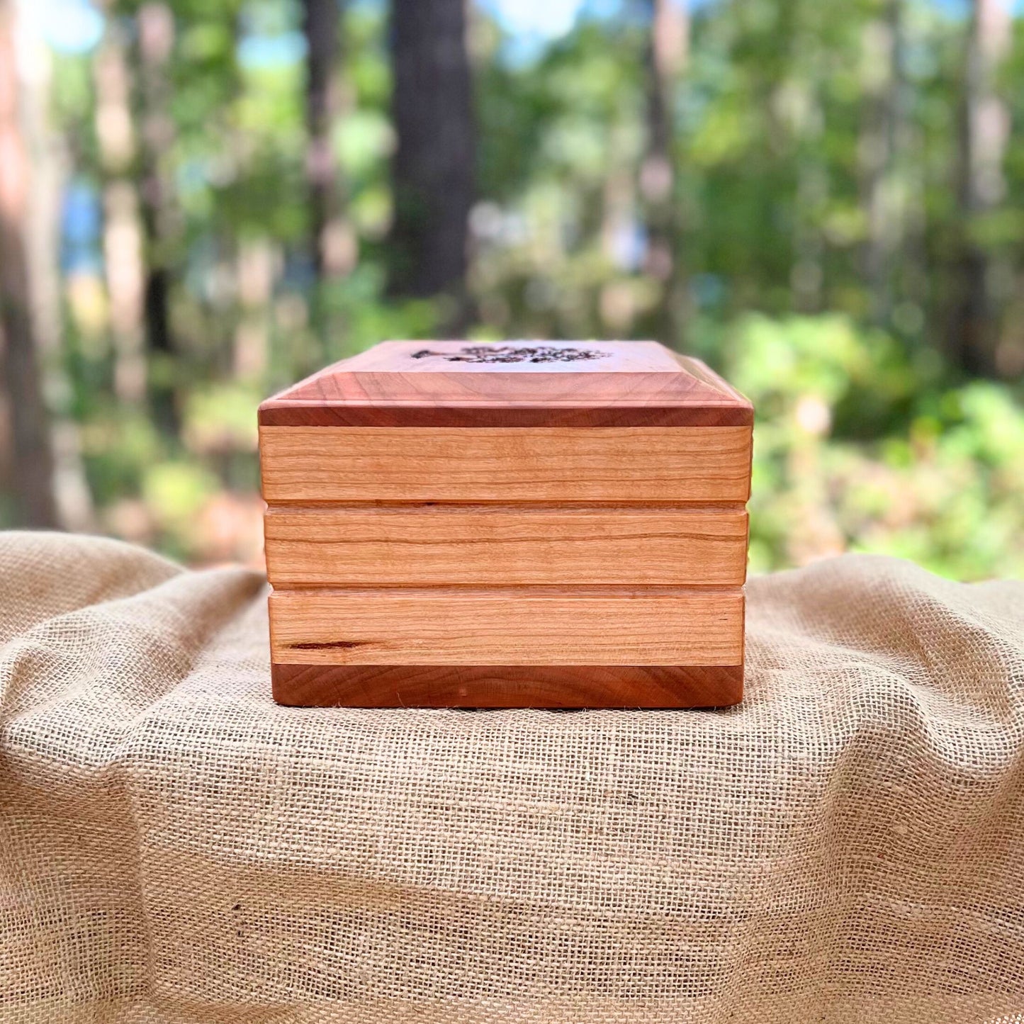 Solid Cherry Rectangle Urn