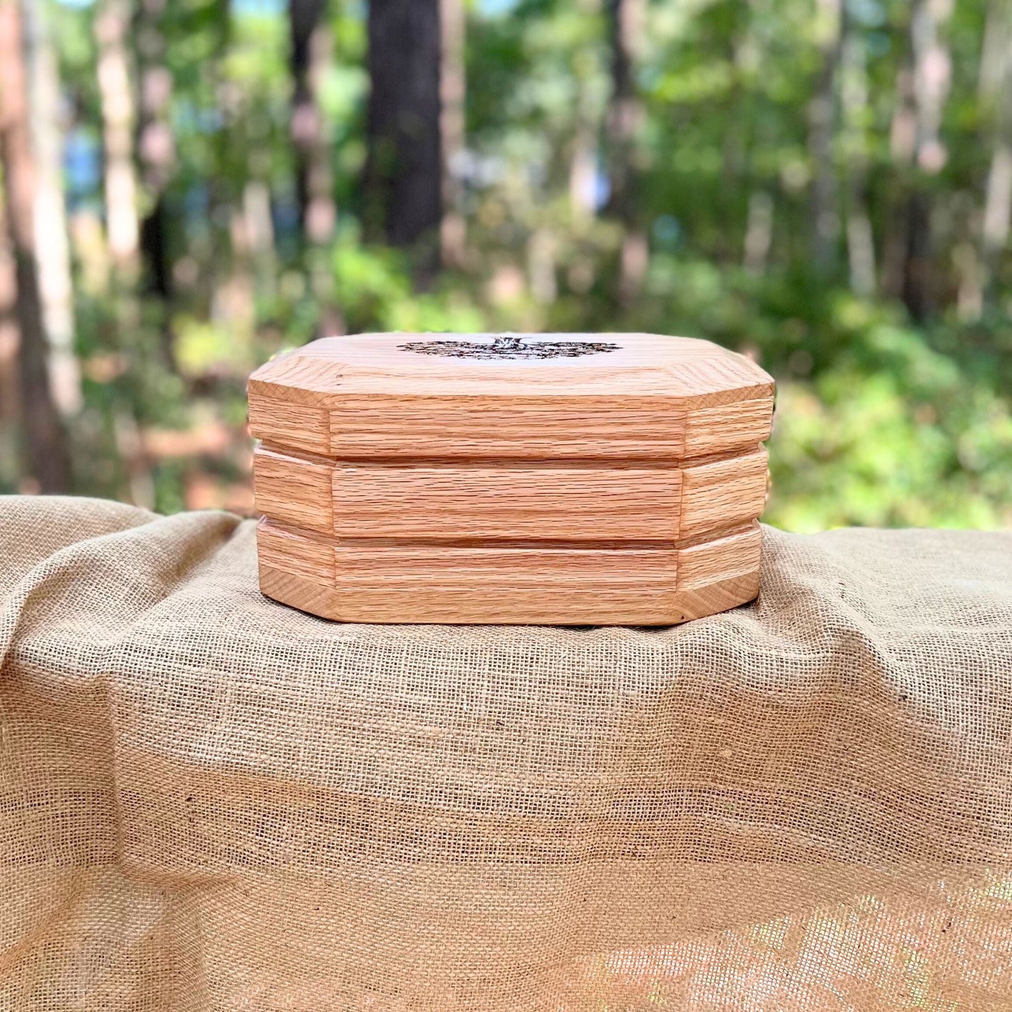 Solid Red Oak 8-Sided Urn