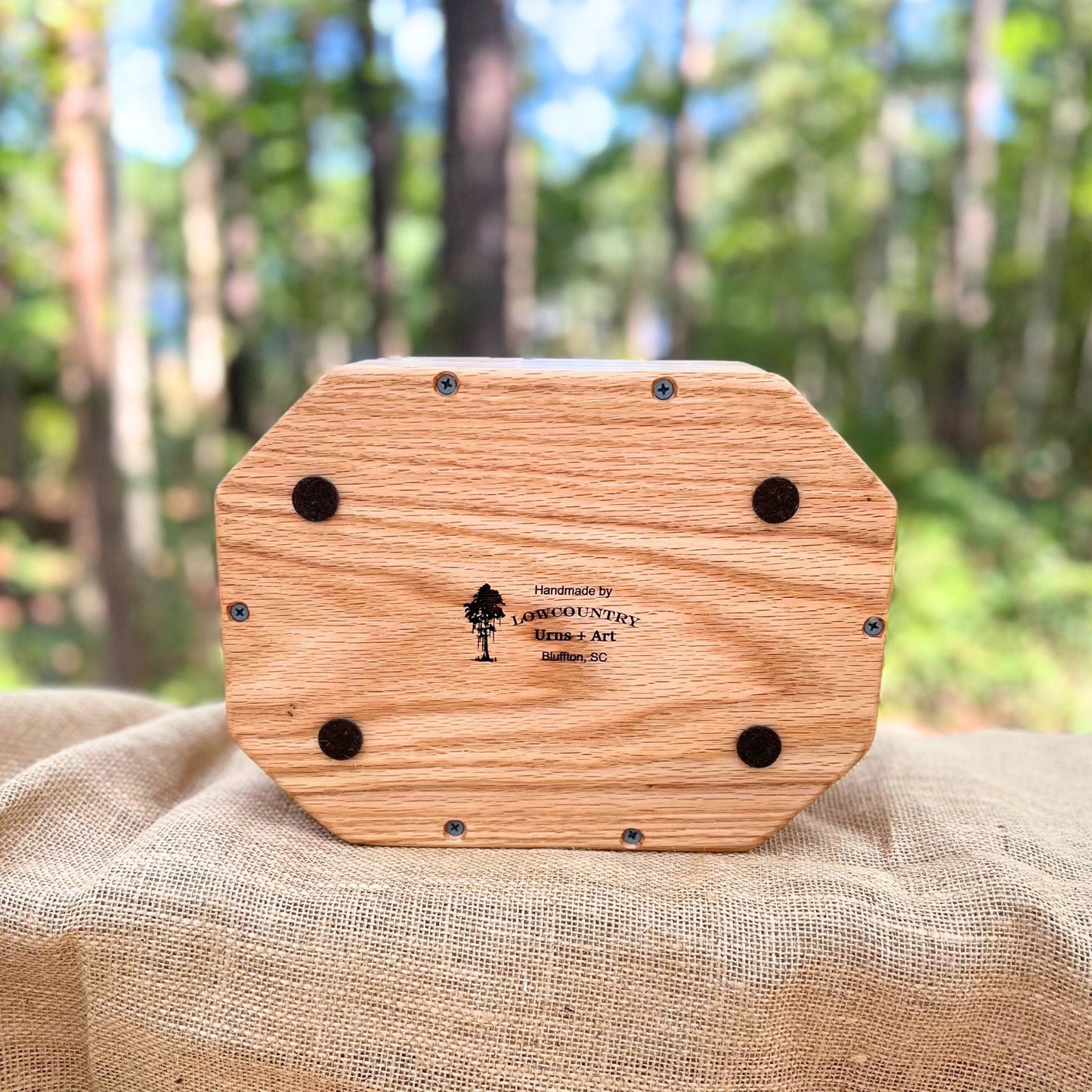 Solid Red Oak 8-Sided Urn