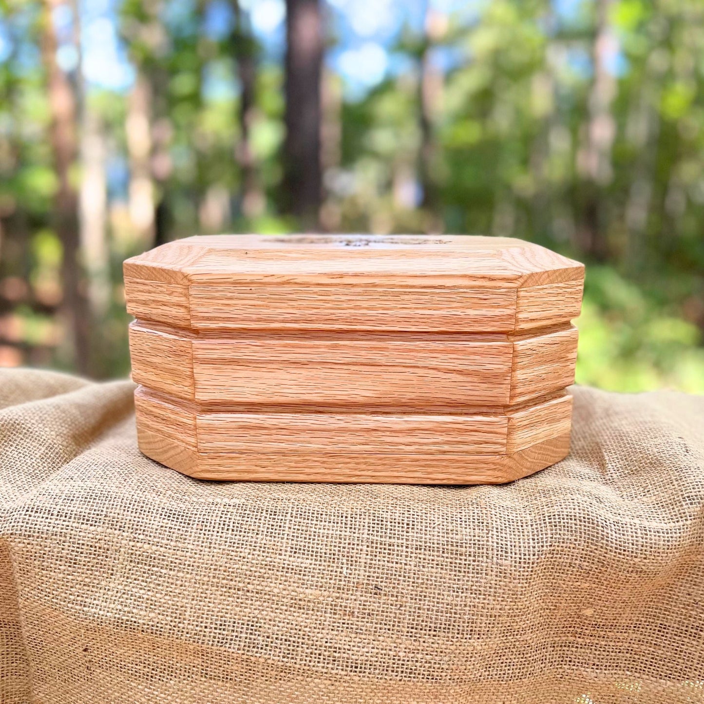 Solid Red Oak 8-Sided Urn