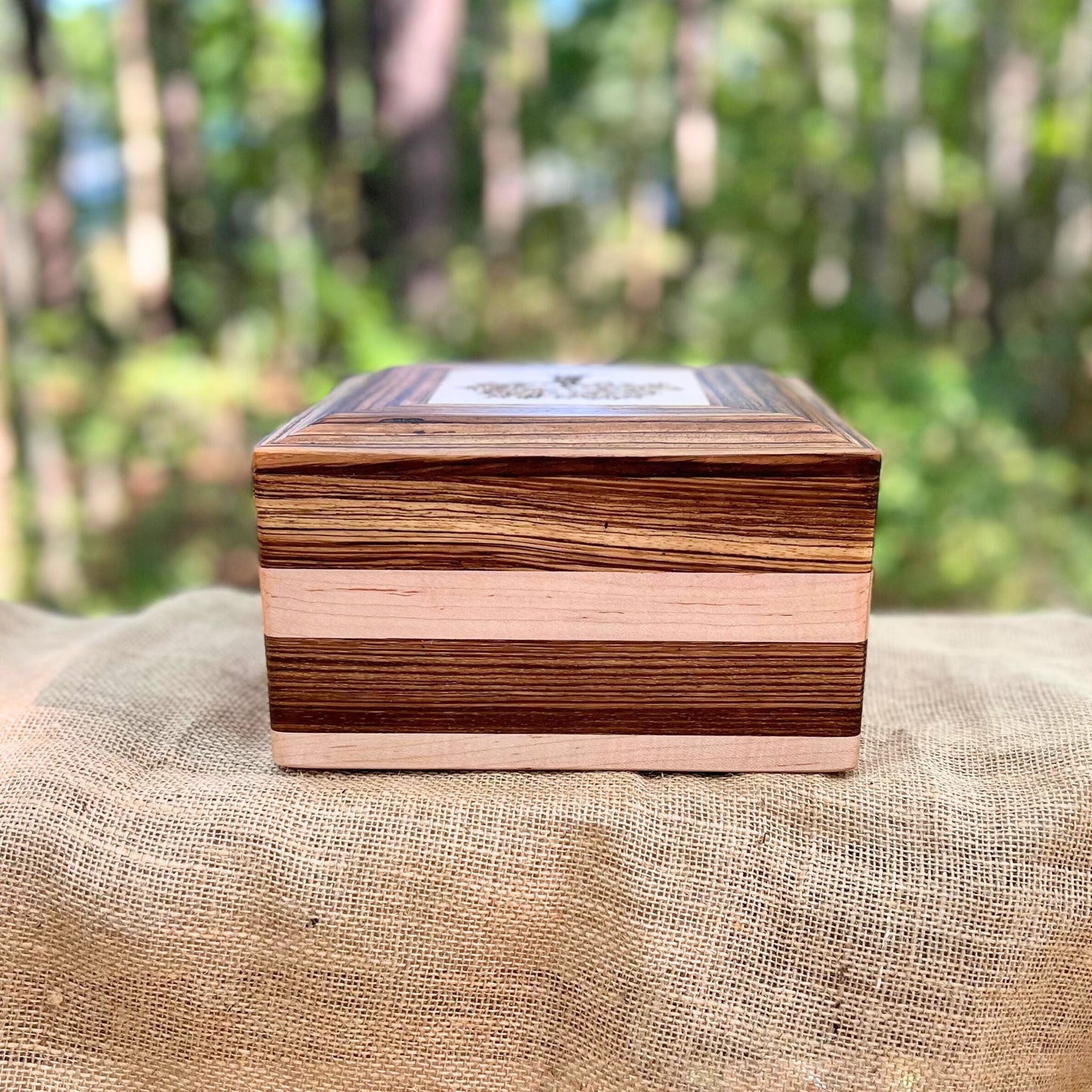 Zebrawood & Curly Maple Urn