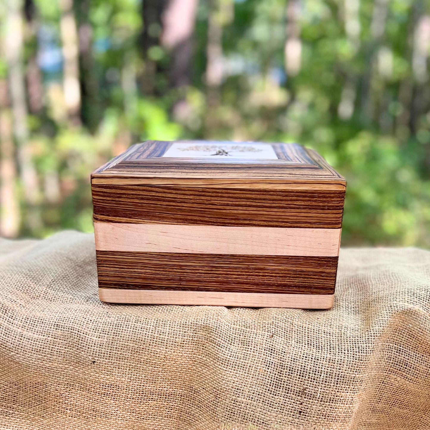 Zebrawood & Curly Maple Urn