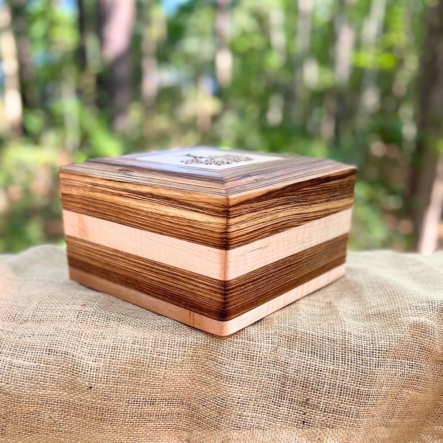 Zebrawood & Curly Maple Urn